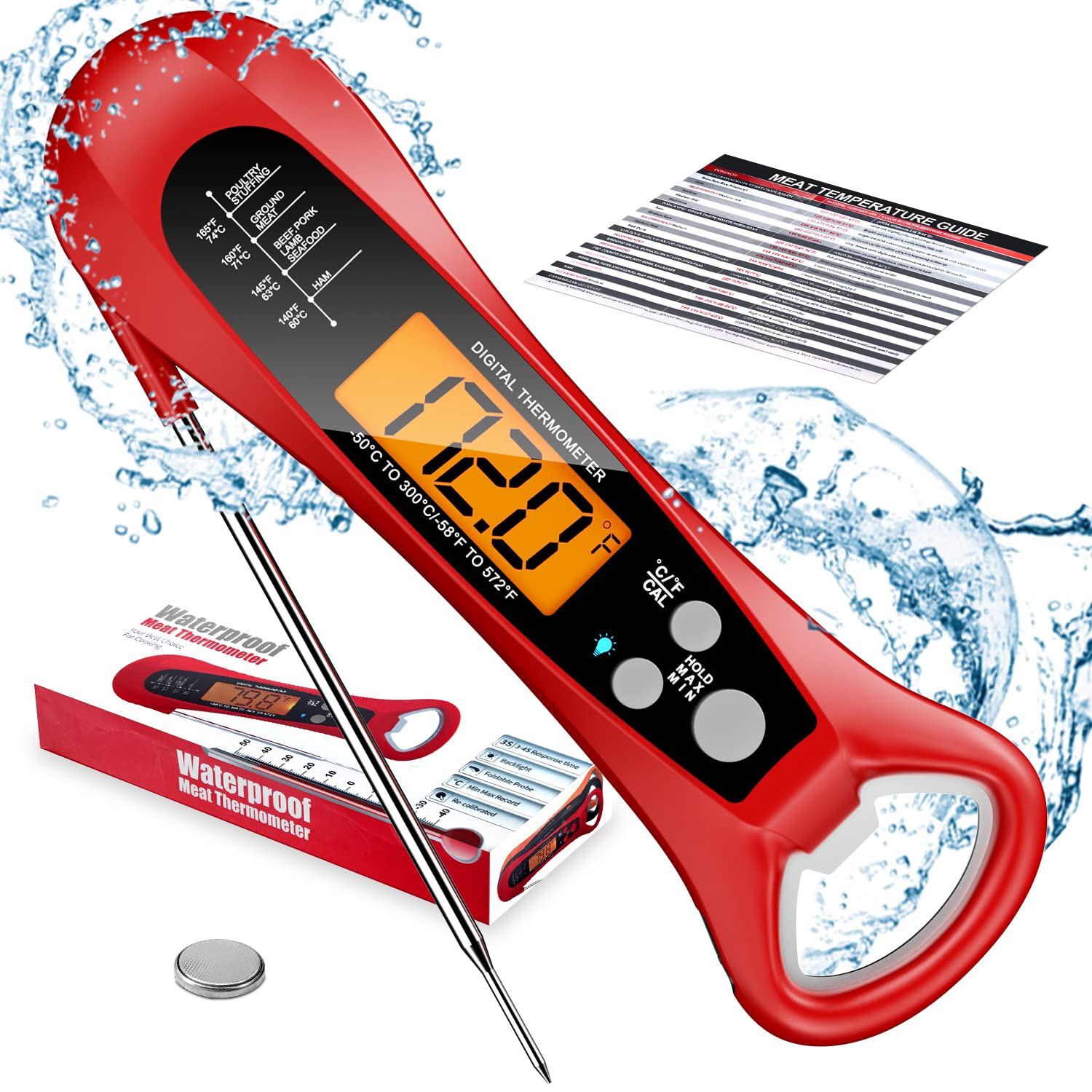 ROUUO Instant Read Meat Thermometer